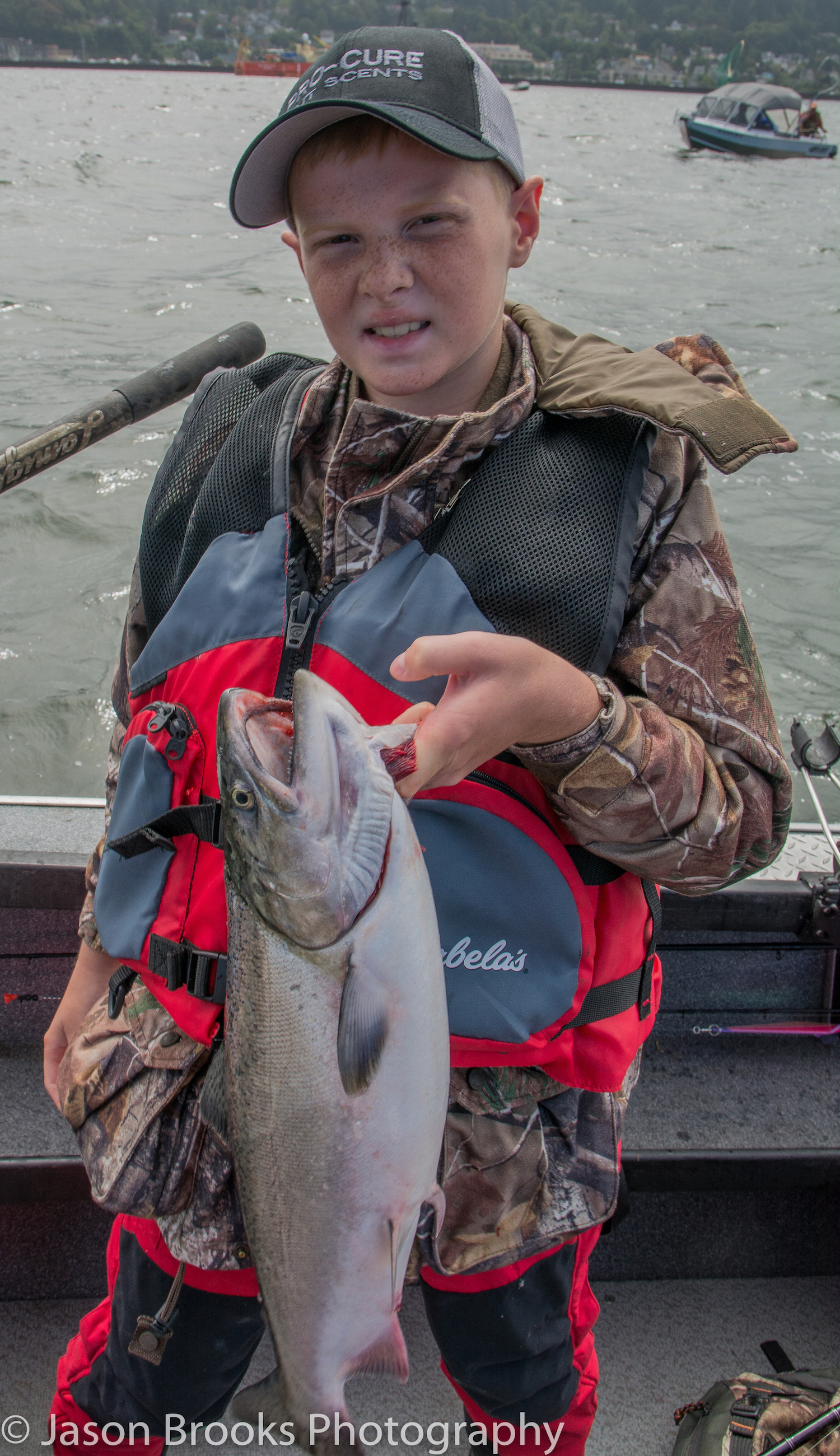 Ryan Brooks with the first Chinook of the day